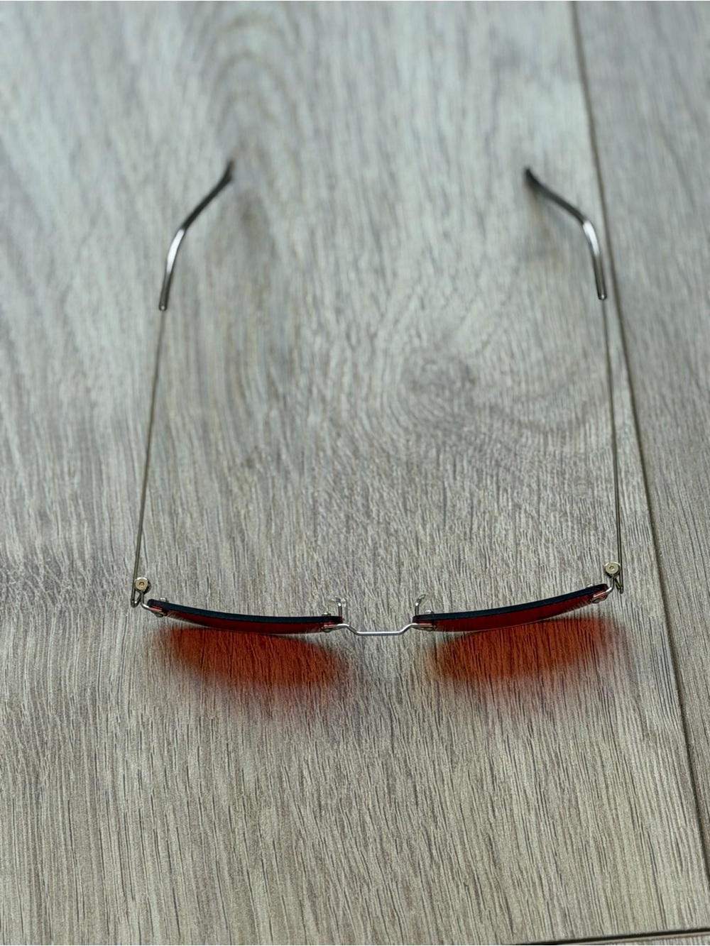 Trendy Y2K Red Rimless Sunglasses - Picture 9 of 9